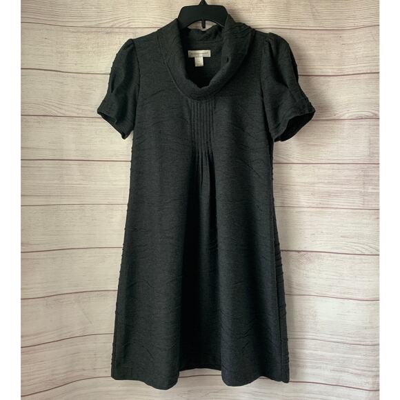 Christopher & Banks Gray Cowl Neck Dress Short Sleeves Size 6 - Picture 1 of 12